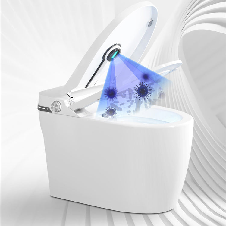 Elongated Floor Mount Bidet White Smart Bidet with Heated Seat