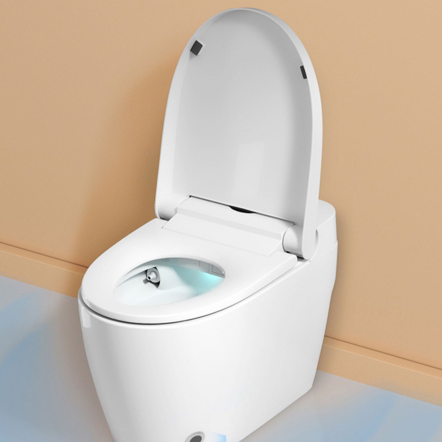 White Smart Toilet Elongated Floor Mount Bidet with Heated Seat