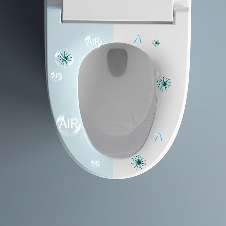 Elongated Floor Mount Bidet White Temperature Control Smart Bidet