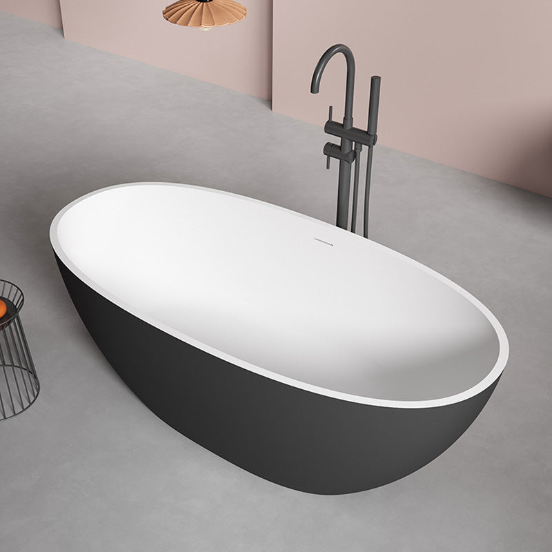 Modern Oval Bathtub Stand Alone Stand Alone Soaking Back to Wall Bath