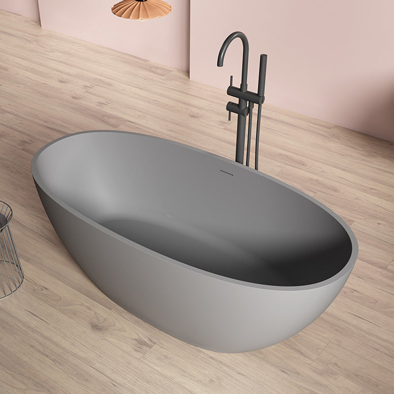 Modern Oval Bathtub Stand Alone Stand Alone Soaking Back to Wall Bath