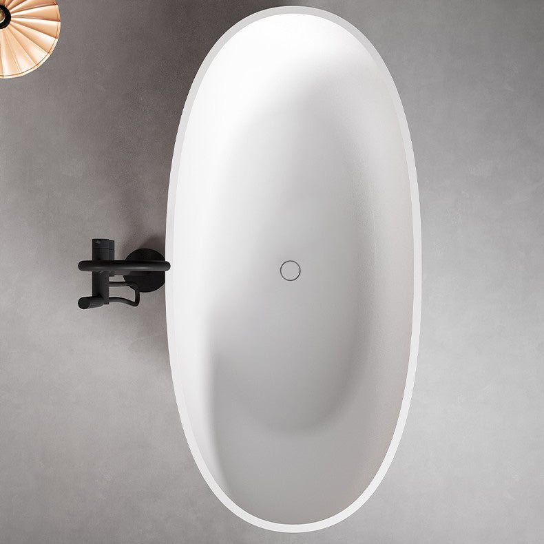 Modern Oval Bathtub Stand Alone Stand Alone Soaking Back to Wall Bath