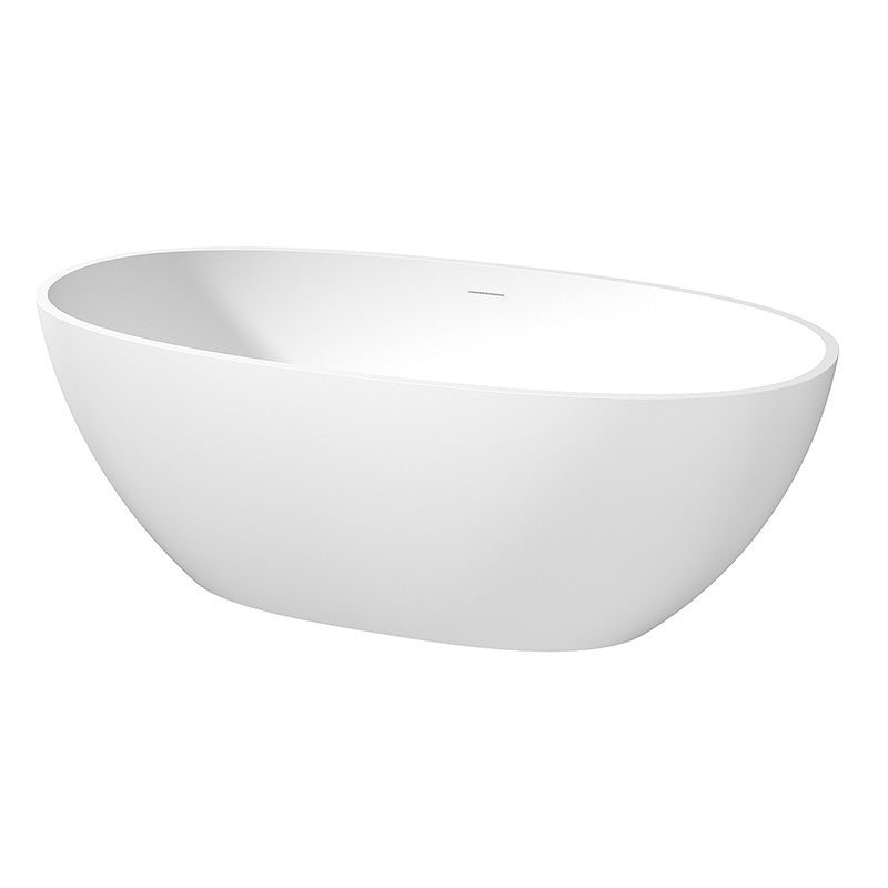 Modern Oval Bathtub Stand Alone Stand Alone Soaking Back to Wall Bath