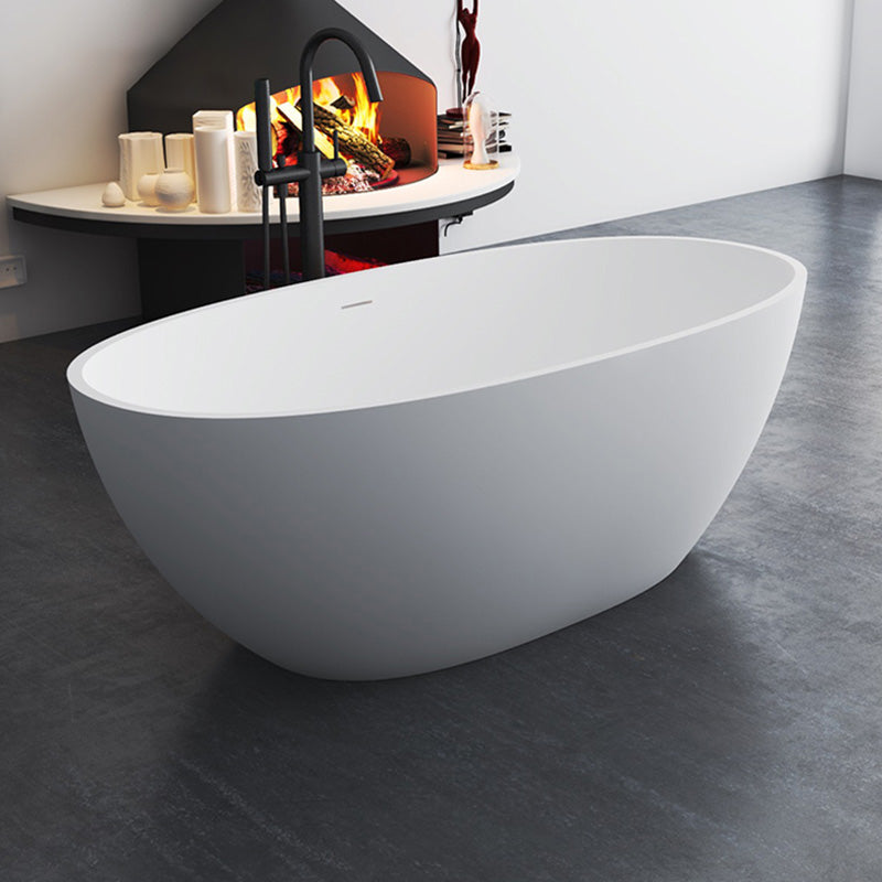 Modern Oval Bathtub Stand Alone Stand Alone Soaking Back to Wall Bath