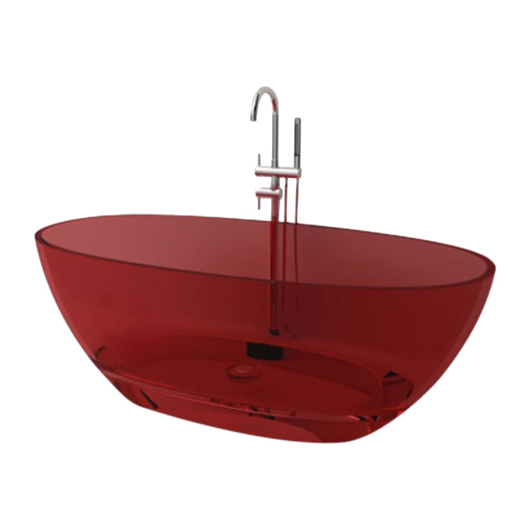 Flat Bottom Oval Soaking Bathtub Antique Finish Modern Bath Tub