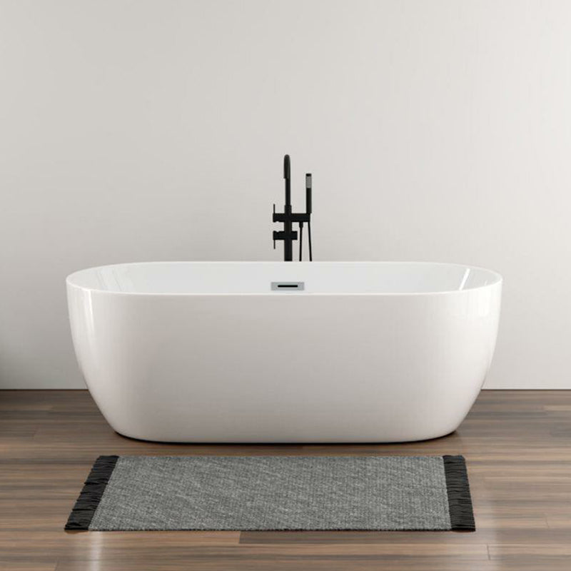 Freestanding Soaking Acrylic Bathtub Antique Finish Oval Modern Bath Tub