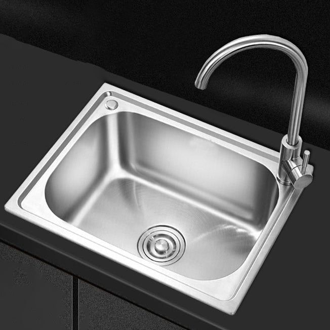 Rectangle Stainless Steel Sink Kitchen Sink with Drain Assembly(Not Including Faucet)