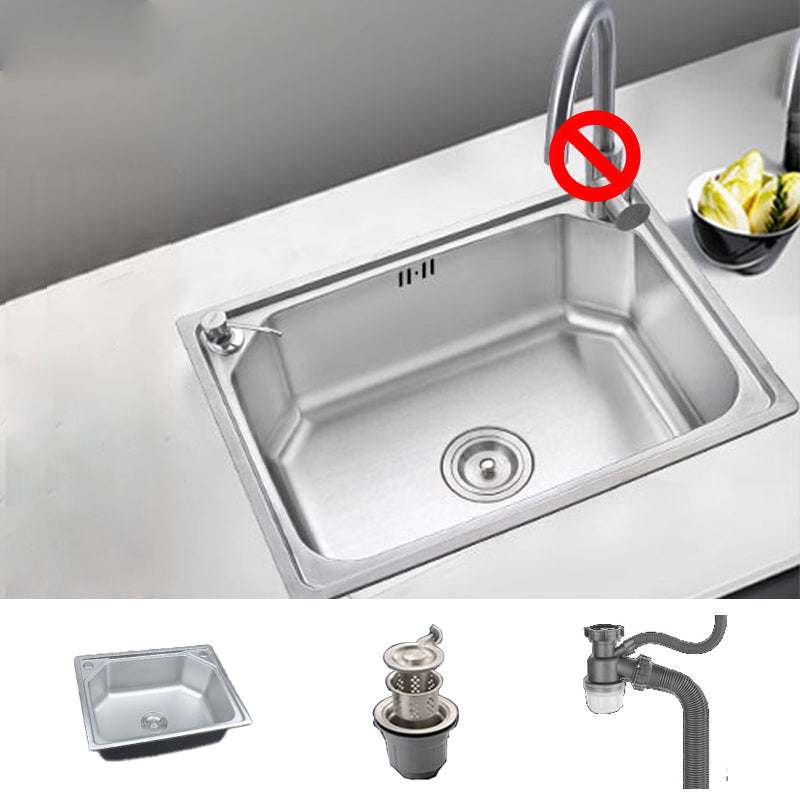 Rectangle Stainless Steel Sink Kitchen Sink with Drain Assembly(Not Including Faucet)