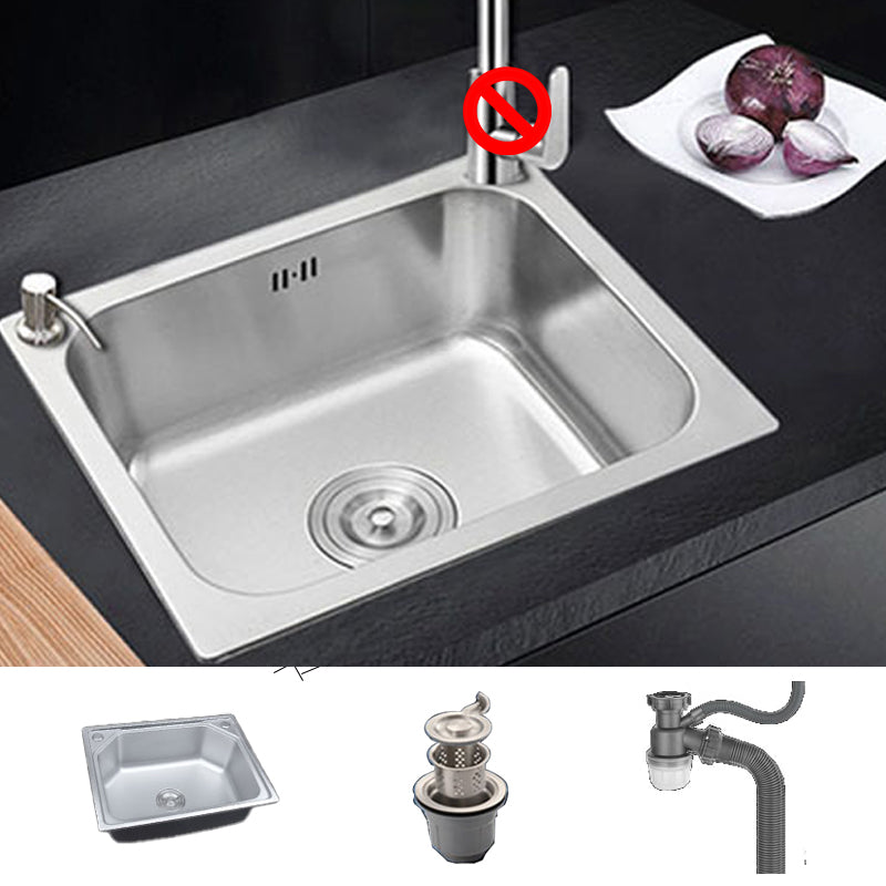 Rectangle Stainless Steel Sink Kitchen Sink with Drain Assembly(Not Including Faucet)