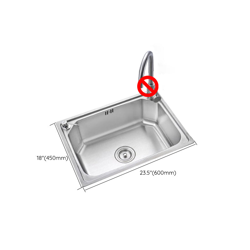 Rectangle Stainless Steel Sink Kitchen Sink with Drain Assembly(Not Including Faucet)