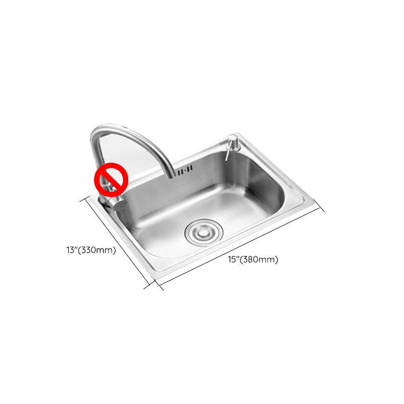 Rectangle Stainless Steel Sink Kitchen Sink with Drain Assembly(Not Including Faucet)