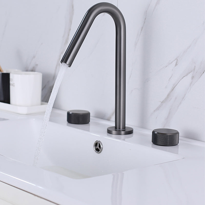 Widespread Modern Bathroom Faucet Knob Handle Gooseneck Vessel Faucet
