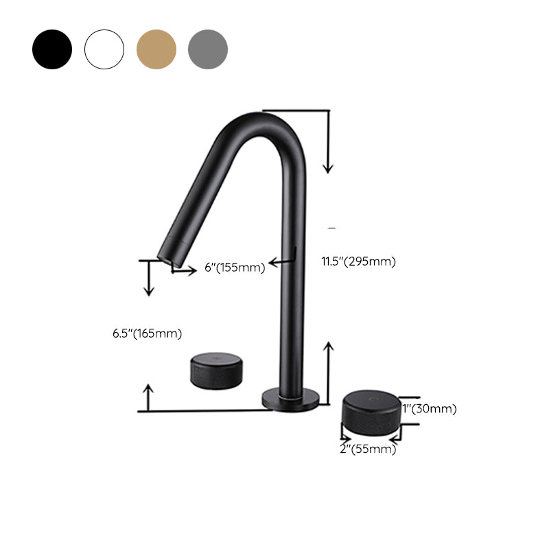 Widespread Modern Bathroom Faucet Knob Handle Gooseneck Vessel Faucet