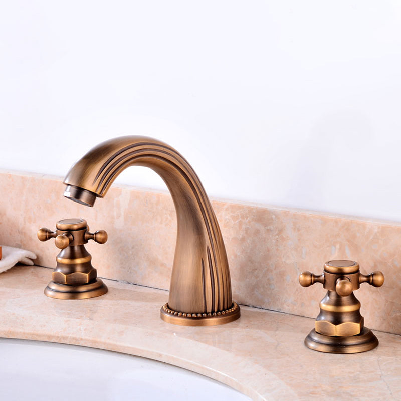 Widespread Bathroom Faucet 3 Holes Circular Vessel Sink Faucet