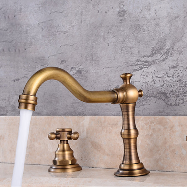 Widespread Bathroom Faucet 3 Holes Circular Vessel Sink Faucet