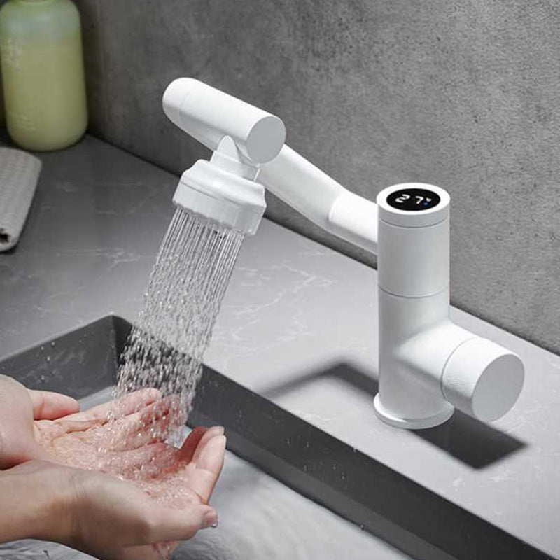 Modern Bathroom Vessel Faucet Swivel Spout Digital Display High-Arc Vessel Faucet