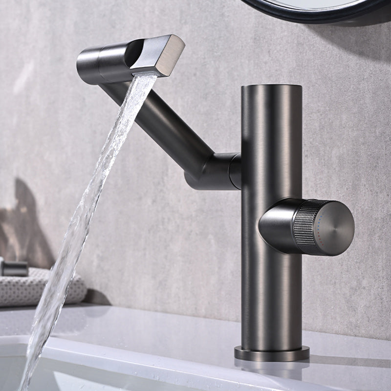 Modern Bathroom Vessel Faucet Swivel Spout Digital Display High-Arc Vessel Faucet