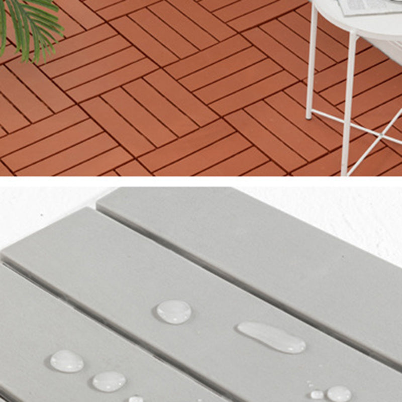 12" X 12" 4-Slat Square Deck/Patio Flooring Tiles Snap Fit Installation Floor Board Tiles