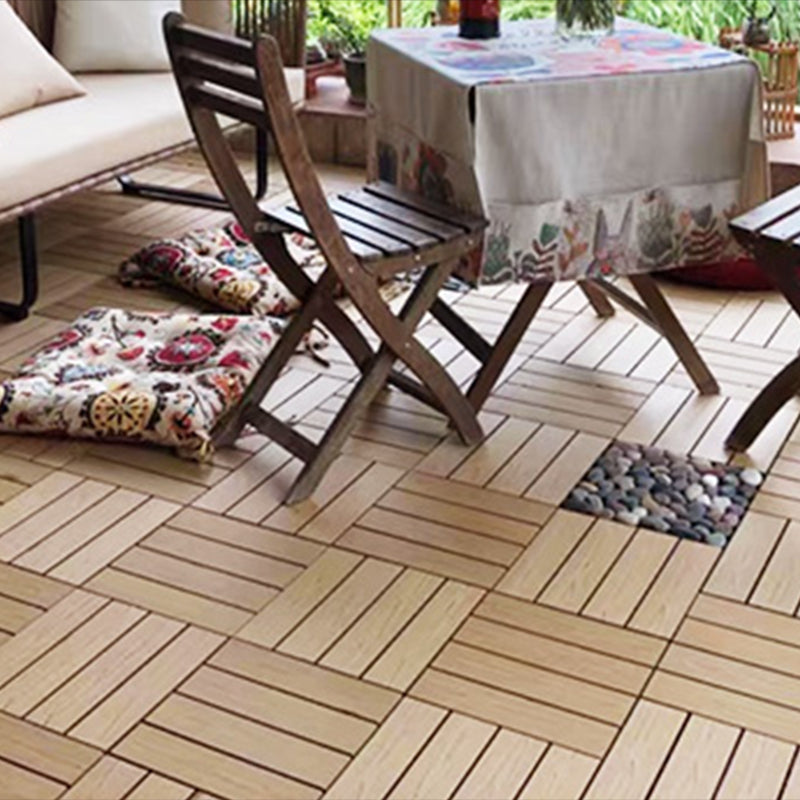 Interlocking Decking Tiles Striped Pattern Square Deck Plank Outdoor Patio