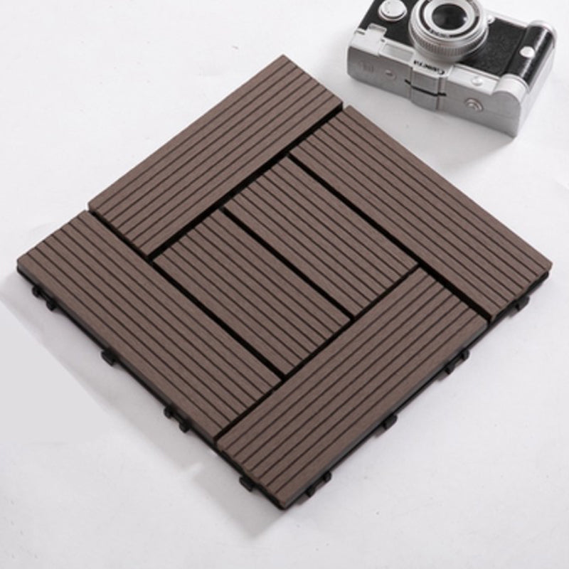 Interlocking Decking Tiles Striped Pattern Square Deck Plank Outdoor Patio