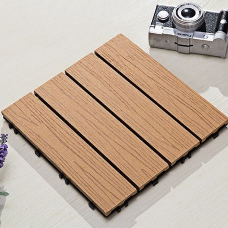 Interlocking Decking Tiles Striped Pattern Square Deck Plank Outdoor Patio