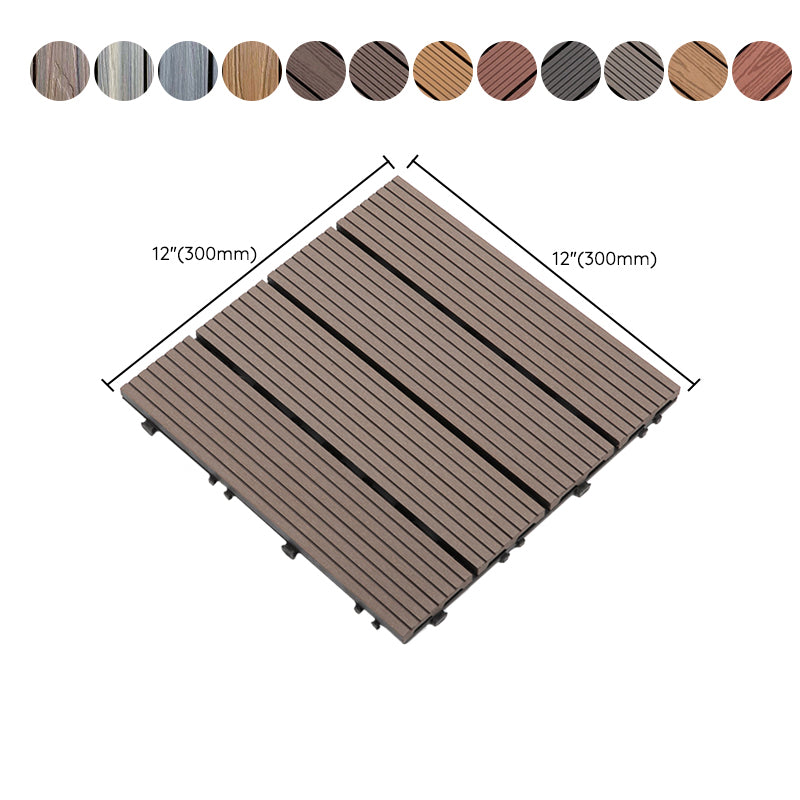 Interlocking Decking Tiles Striped Pattern Square Deck Plank Outdoor Patio