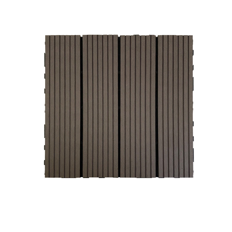 Composite Square Decking Tiles Interlocking Striped Pattern Patio Flooring Tiles