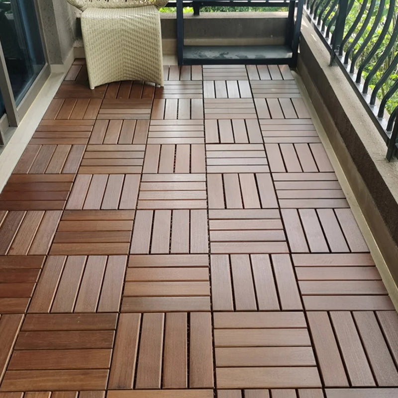 Striped Pattern Nailed Decking Tiles Composite Tile Kit Outdoor Patio