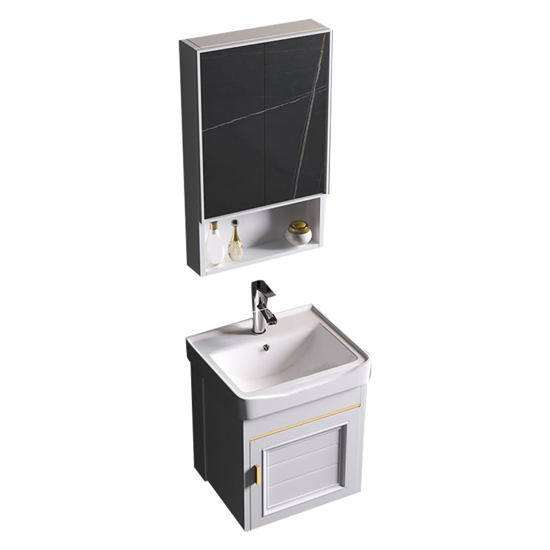 Wall Mounted Sink Vanity Contemporary Metal Bathroom Sink Vanity