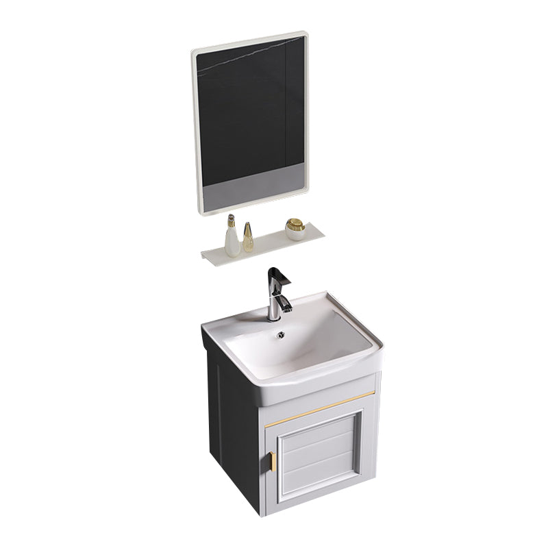 Wall Mounted Sink Vanity Contemporary Metal Bathroom Sink Vanity