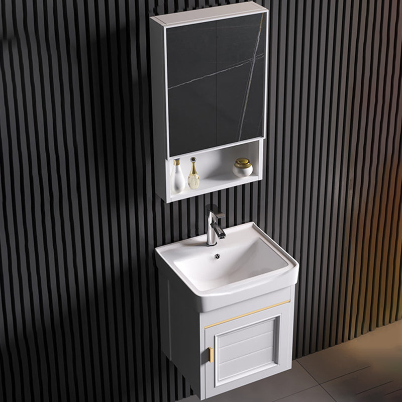 Wall Mounted Sink Vanity Contemporary Metal Bathroom Sink Vanity