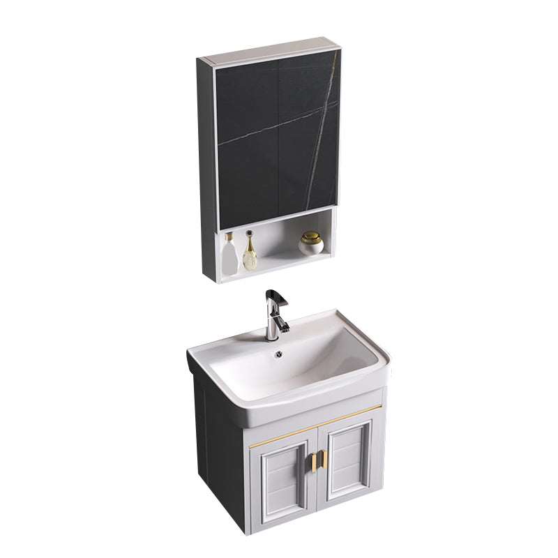 Wall Mounted Sink Vanity Contemporary Metal Bathroom Sink Vanity