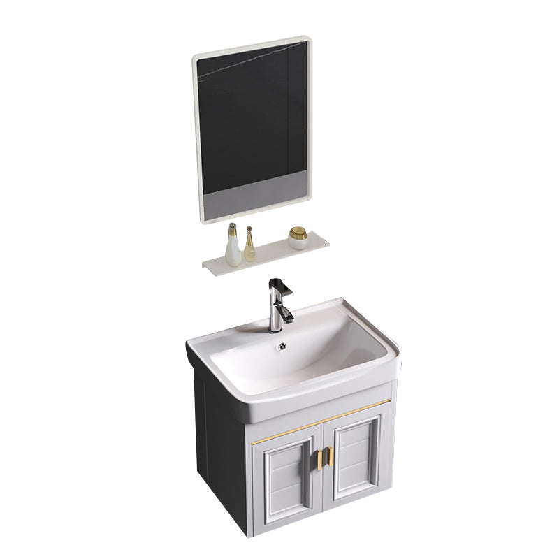 Wall Mounted Sink Vanity Contemporary Metal Bathroom Sink Vanity