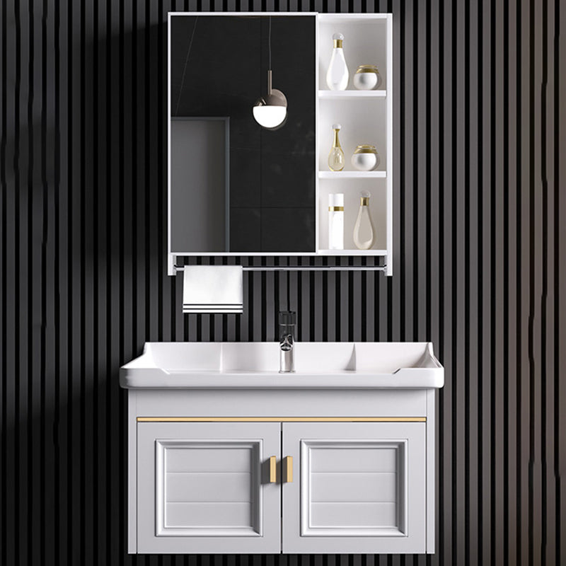 Wall Mounted Sink Vanity Contemporary Metal Bathroom Sink Vanity