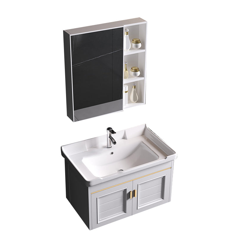 Wall Mounted Sink Vanity Contemporary Metal Bathroom Sink Vanity