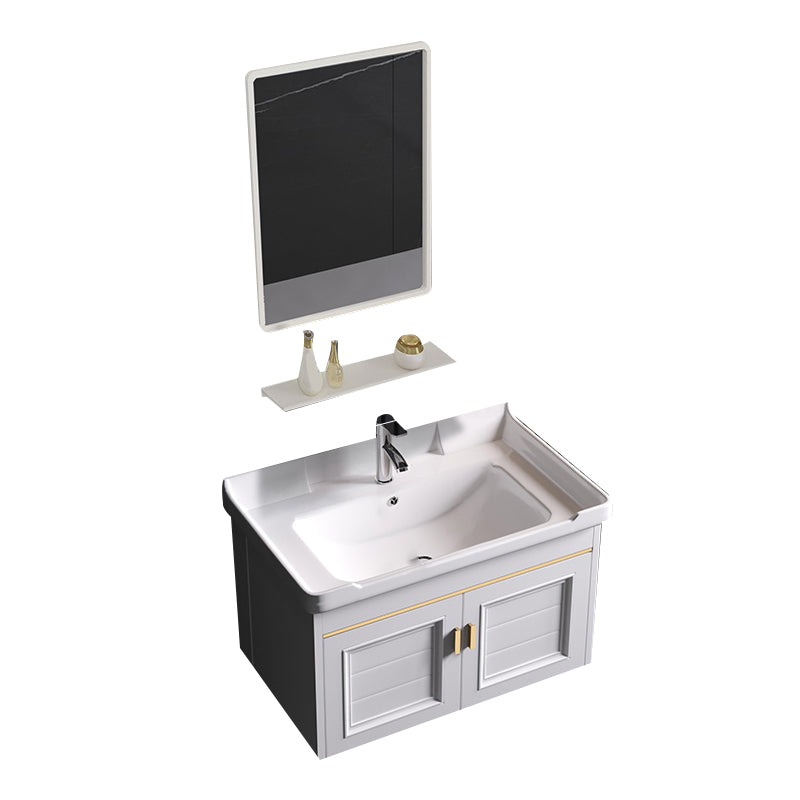 Wall Mounted Sink Vanity Contemporary Metal Bathroom Sink Vanity