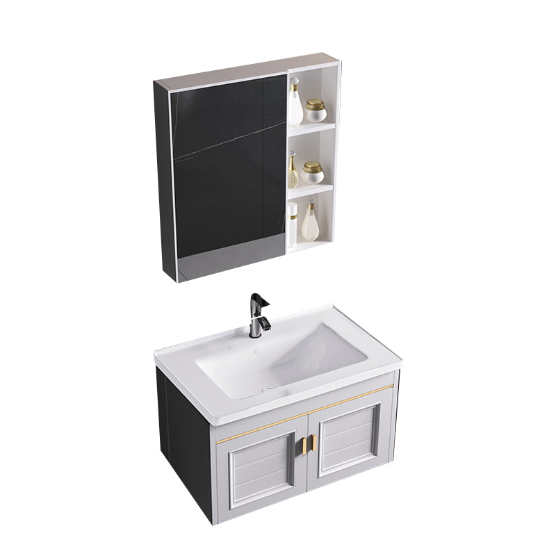 Wall Mounted Sink Vanity Contemporary Metal Bathroom Sink Vanity