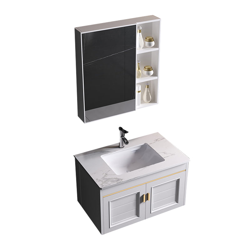 Wall Mounted Sink Vanity Contemporary Metal Bathroom Sink Vanity