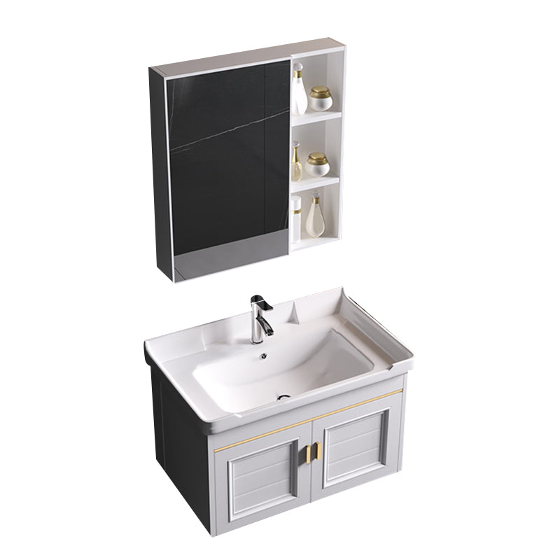 Wall Mounted Sink Vanity Contemporary Metal Bathroom Sink Vanity