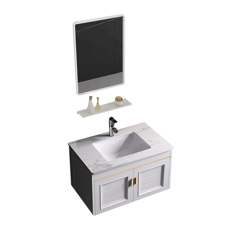 Wall Mounted Sink Vanity Contemporary Metal Bathroom Sink Vanity