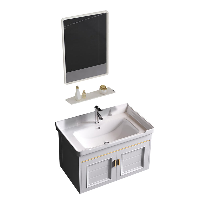 Wall Mounted Sink Vanity Contemporary Metal Bathroom Sink Vanity