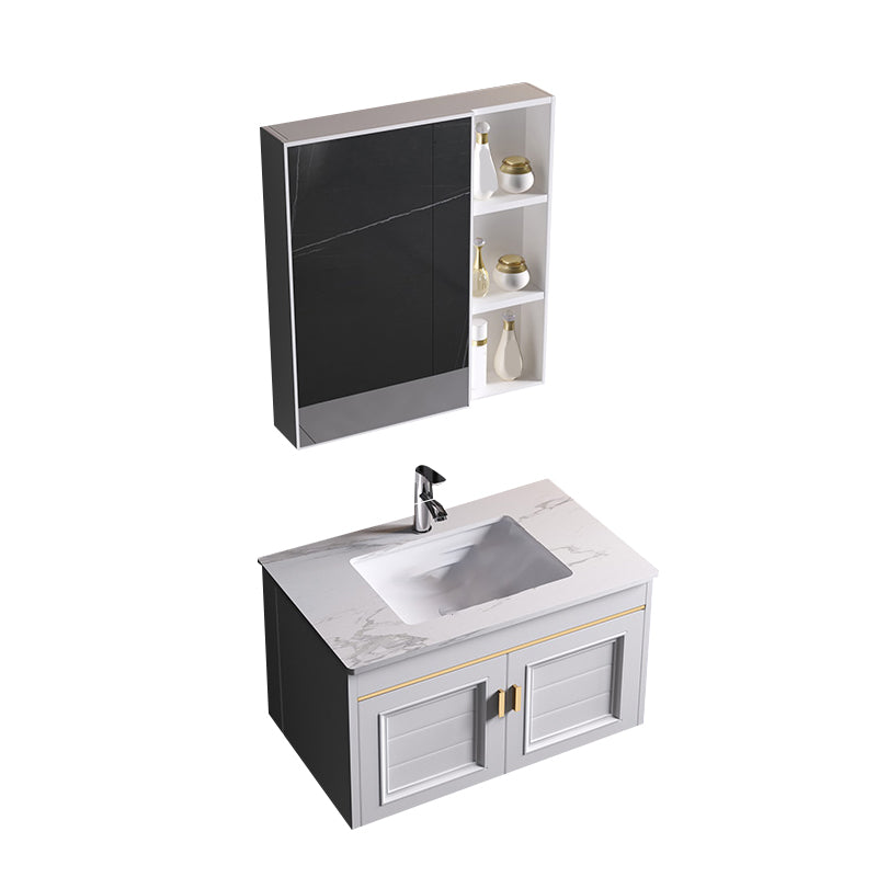 Wall Mounted Sink Vanity Contemporary Metal Bathroom Sink Vanity