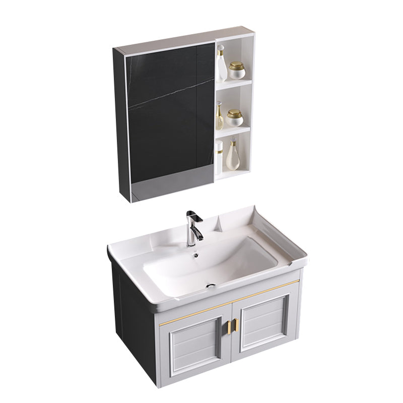 Wall Mounted Sink Vanity Contemporary Metal Bathroom Sink Vanity