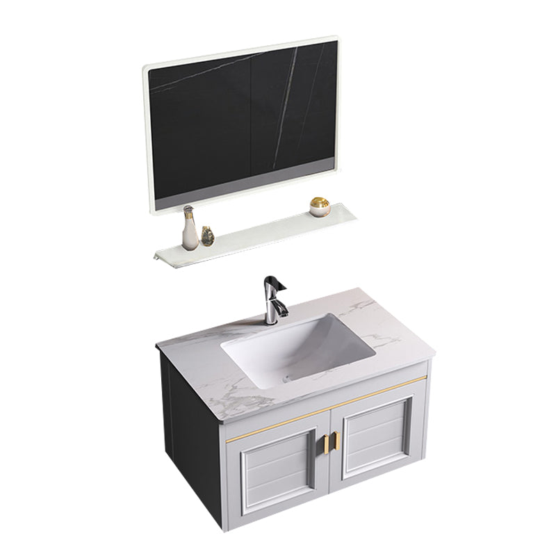 Wall Mounted Sink Vanity Contemporary Metal Bathroom Sink Vanity