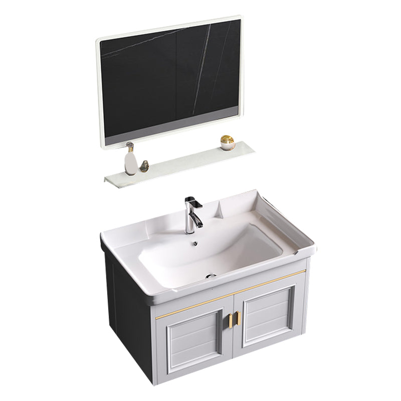 Wall Mounted Sink Vanity Contemporary Metal Bathroom Sink Vanity