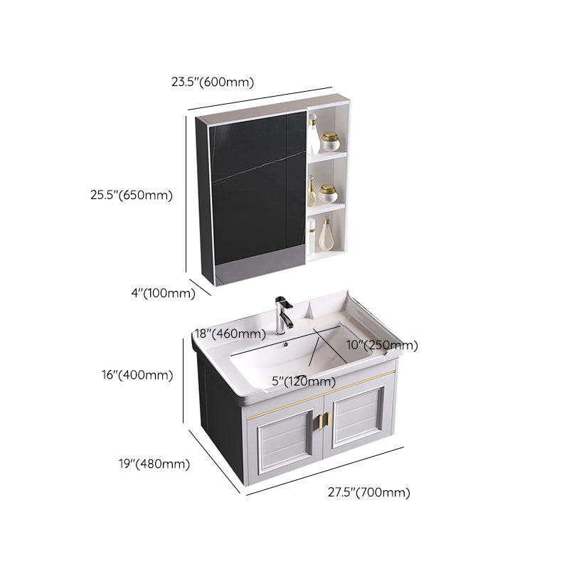 Wall Mounted Sink Vanity Contemporary Metal Bathroom Sink Vanity