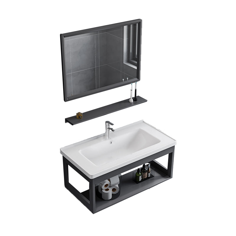 Bathroom Sink Vanity Rectangular Sink Storage Shelf Sink Vanity