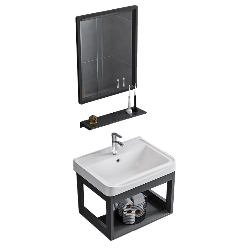 Bathroom Sink Vanity Rectangular Sink Storage Shelf Sink Vanity