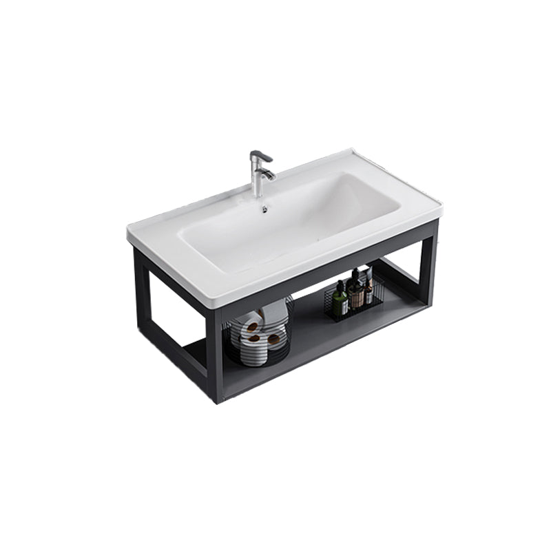 Bathroom Sink Vanity Rectangular Sink Storage Shelf Sink Vanity