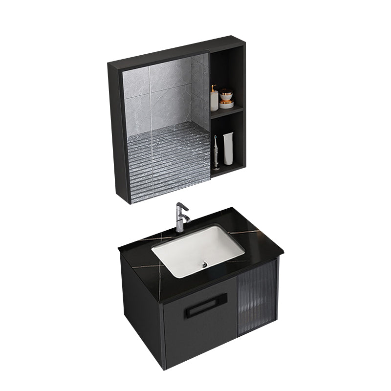 Sink Vanity Wall Mounted Rectangular Drawers Ceramic Sink Vanity Set